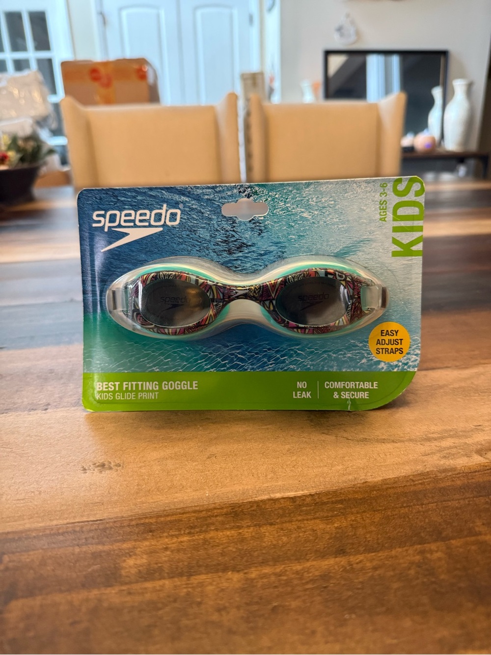 Speedo Kids Glide Print Swim Goggles - Teal & Black